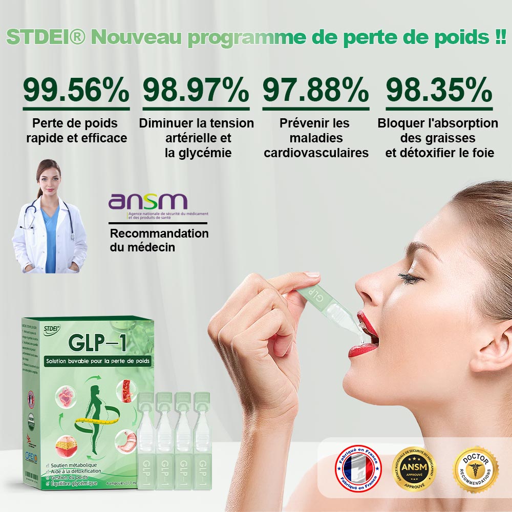 🛍️ Boutique Officielle | 𝑆𝑇𝐷𝐸𝐼®💕 Solution Orale 𝐺𝐿𝑃-1 pour la 𝑝𝑒𝑟𝑑𝑒 𝑑𝑒 𝑝𝑜𝑖𝑑𝑠 – 👨⚕️ Pour lutter contre l’𝑜𝑏𝑒́𝑠𝑖𝑡𝑒́, les maladies 𝑐𝑎𝑟𝑑𝑖𝑜𝑣𝑎𝑠𝑐𝑢𝑙𝑎𝑖𝑟𝑒𝑠, le 𝑑𝑖𝑎𝑏𝑒̀𝑡𝑒, l’𝑎𝑝𝑛𝑒́𝑒 𝑑𝑢 𝑠𝑜𝑚𝑚𝑒𝑖𝑙, les 𝑝𝑟𝑜𝑏𝑙𝑒̀𝑚𝑒𝑠 𝑎𝑢𝑥 𝑎𝑟𝑡𝑖𝑐𝑢𝑙𝑎𝑡𝑖𝑜𝑛𝑠 et bien plus encore