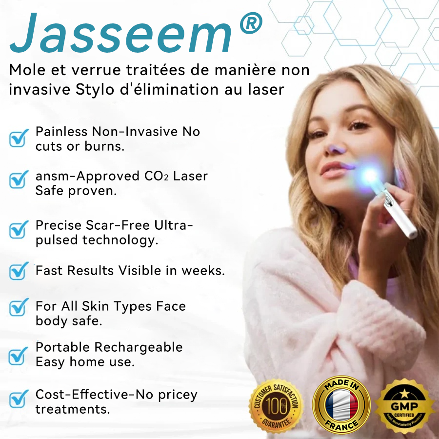 𝐉𝐚𝐬𝐬𝐞𝐞𝐦® Stylo Laser de Qualité Médicale 🎉 (utilise la technologie laser au CO₂ – efficace pour éliminer les grains de beauté, les verrues, les acrochordons, les taches pigmentaires et autres imperfections)🏆