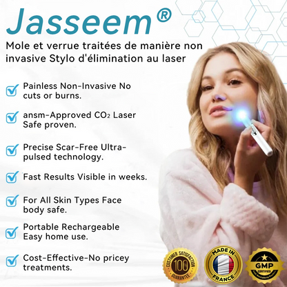 𝐉𝐚𝐬𝐬𝐞𝐞𝐦® Stylo Laser de Qualité Médicale 🎉 (utilise la technologie laser au CO₂ – efficace pour éliminer les grains de beauté, les verrues, les acrochordons, les taches pigmentaires et autres imperfections)🏆