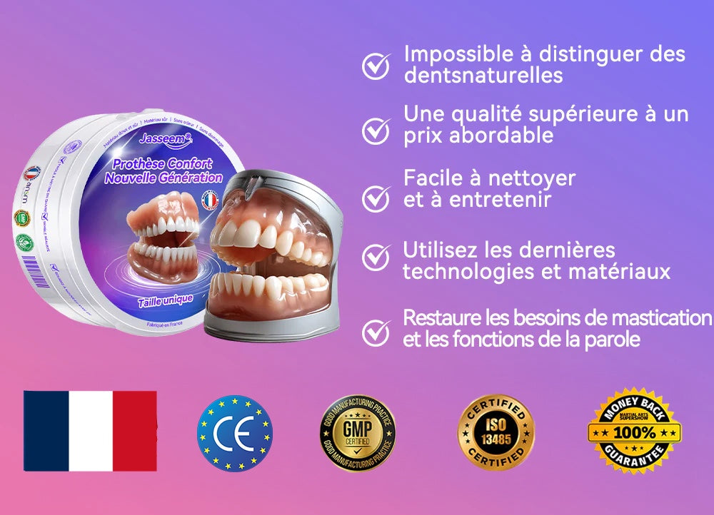 𝐉𝐚𝐬𝐬𝐞𝐞𝐦® Dernières Prothèses Dentaires Premium Confort🎁(Prothèses haut de gamme, Confortables à Porter - Remise de 70% pour une durée limitée)